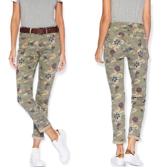Seven7 Green Limited Edition Camouflage Floral Print Skinny Jeans Size 4 - Picture 1 of 5